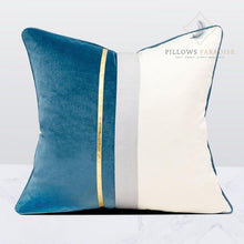 Load image into Gallery viewer, Cocktail Velvet Leather Patchwork (Cushion Cover) - Pillows Paradise
