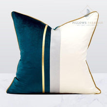 Load image into Gallery viewer, Cocktail Velvet Leather Patchwork (Cushion Cover) - Pillows Paradise
